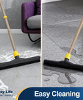 Big Time Heavy Duty Floor Squeegee Scrubber With Adjustable Telescopic Pole And Ergonomic Grip For Quick Water Removal And No Sweat Kitchen Floor Mopping on tiled floor.