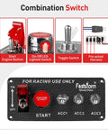 12V 5 In 1 Ignition Panel With Engine Push Button Start Toggle Switches Relay Wiring Harness And LED for RV Truck