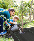Heavy Duty Garden Weed Barrier Landscape Fabric 3ft By 3ft Ground Cover Mat with green guideline used in outdoor garden