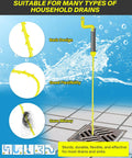 35 Inch Drain Clog Remover Kit With No Fuss Rotating Handle 7 Pack Hair Clog Remover Plumbing Snakes For Bathtub Sink And Shower Easy Quick Unclog Drains For All Homes And Everyday Quick Drain Rescue, yellow barbed snake on drain