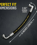 2 Pack Upgrade AW29374 Hydraulic Hose Fits Front Loaders For D120 D160 D170 H120 H130 H160 H165 14 in, 2.55 in bend radius