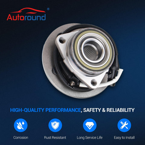 Beefy Front Wheel Bearing And Hub Assembly Kit For Ford F 150 2000 2001 2002 2003 4x4 5 Lugs With ABS Front Left And Right Pair