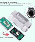 2 Inch Digital Turbine Flow Meter With LCD Display Inline NPT Thread 15.8 To 132 GPM Range For Water Diesel Gas Oil