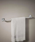 Square 24 Inch Towel Bar In Polished Chrome Dope Modern Bathroom Accessory With Clean Lines Easy Mount Durable Steel Complements Other Square Fixtures For A Cohesive Look And Feel, wall mounted with towel