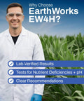 Scientist holding lab results for Soil Test Kit With Mail In Lab Analysis For PH And Nutrients in a field
