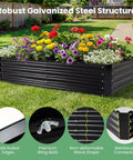 Metal Raised Garden Bed With Cover And Mini Greenhouse For Outdoor Planter Boxes Two Roll Up Windows Open Ended Base