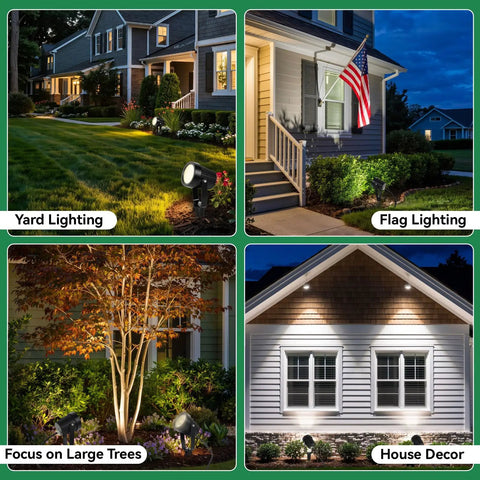 12V LED Outdoor Landscape Lights Kit, 10 Pack Low Voltage Pathway And Uplight Spotlight Set for yard, garden, houses, trees