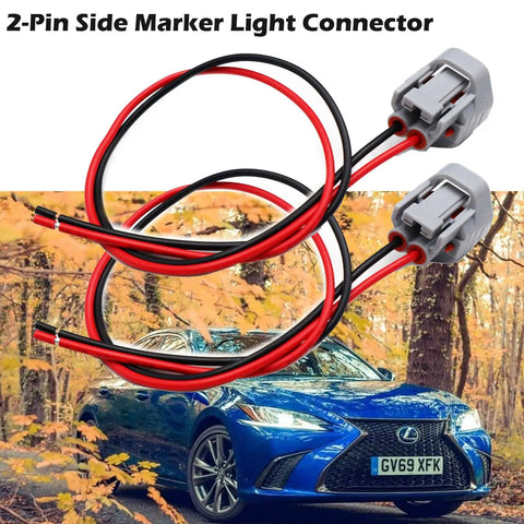 2 Pin Side Marker Light Connector For Lexus ES330 RX330 2004 2005 2006 Easy Install Pigtail Wire Harness with car
