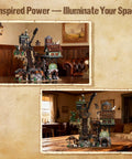 Epic Gold Rush Mining Diorama Set With Motorized Ball Loop And Type C Powered Gear System displayed on a wooden table.