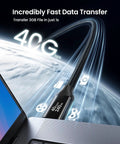 Ultra Fast USB4 Thunderbolt 4 Cable 1ft 40Gbps Data Transfer 240W PD Charging 8K60Hz Ready Perfect For Docks External GPUs Laptops Monitors And High Power Gear, shown with laptop