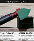 Triangle Sanding Sheets 90mm By 65mm Set For Milwaukee M12 Sander With Assorted Grits on a handle showcasing green sandpaper pad