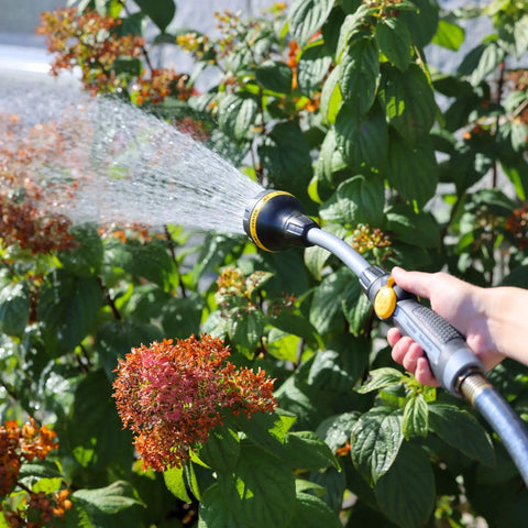 Relax Grip 15 Inch Garden Hose Wand With 8 Pattern Sprayer And Easy Thumb Control Adaptor watering plants
