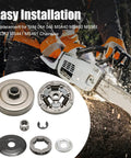 Beefed Up Clutch Drum Rim Sprocket Needle Bearing Kit Replacement for Stihl 044 046 MS440 MS460 with chainsaw and parts