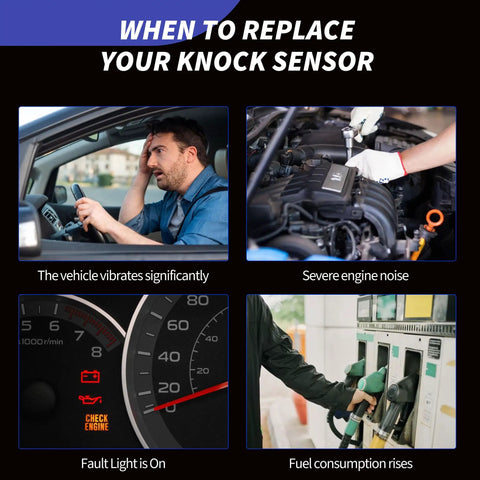 Knock Sensor And Harness Kit 30531-P8F-A00 30530-P8F-A01 For Acura And Honda Cars 1999-2010 Including CL MDX RL TL Odyssey Pilot Ridgeline Saturn Vue Plug And Play Replacement warning signs graphic