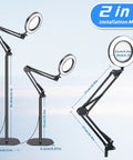 Floor Magnifying Glass With Light And Stand 72 LED Large Magnifying Lamp 10X To 30X HD Magnification for home with dual arm setup
