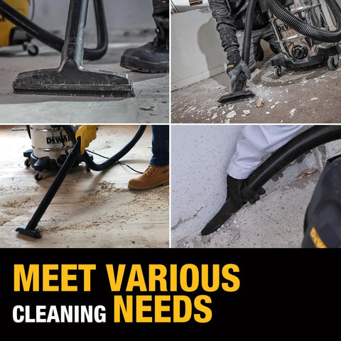 Collage showing Shop Vac HEPA Replacement Cartridge And Bag Kit in use for diverse cleaning needs on various surfaces