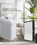 Premium H13 True HEPA Replacement Filter For TaoTronics TT-AP003 Air Purifier next to compatible TT-AP003 purifier