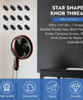 Twelve Pack Of Quarters Twenty By One Inch Star Thumb Screws With Knurled Faces providing solid clamping knobs for umbrella stands.