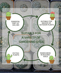Diagram overlaid on cactus pots showing uses of 10Qt Bulk Horticultural Perlite For Plants 3 To 6mm Organic Soil Conditioner For Indoor Houseplants