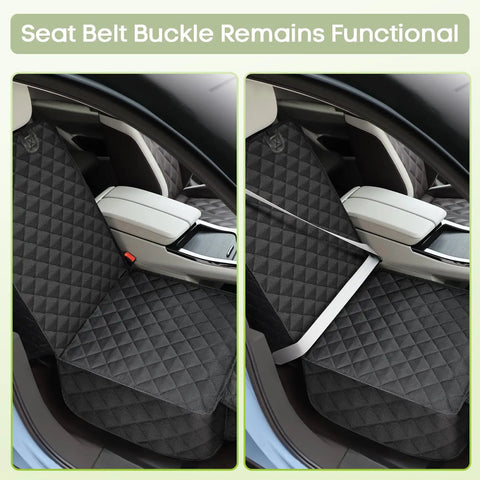 Waterproof Front Seat Cover For Dogs 2 Pack Pet Seat Protector With Side Flaps Universal Fit showcasing seat belt access