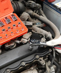 Heavy Duty Female E Torx Socket Set E4 To E24 With One Quarter Three Eighths And One Half Inch Drives Drop Forged Chrome Vanadium Steel Heat Treated Matte Finish Size Stamped Sockets Comes With Durable Case in use on engine
