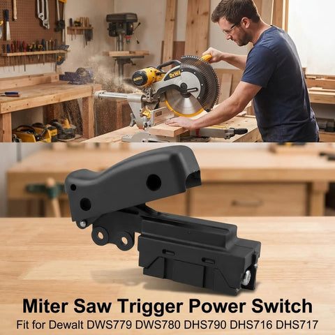 Overhang Miter Saw Trigger Switch Replacement with Large Button for Heavy Duty Power Tools in workshop setting