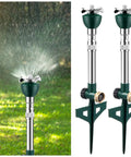 Dual Pack Garden Lawn Sprinklers For Yard Big Coverage Tall Above Ground Metal Water Sprinkler System spraying on grass