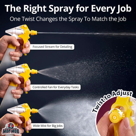 Shop Grade Drip Proof Spray Trigger Heads 5 Pack Chemical Resistant Refills for auto detailing, featuring adjustable spray patterns.