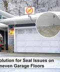 Garage with Garage Door Bottom Seal Kit 16.5ft EPDM Rubber Weatherproof Seal With Aluminum Track Kit installed in winter