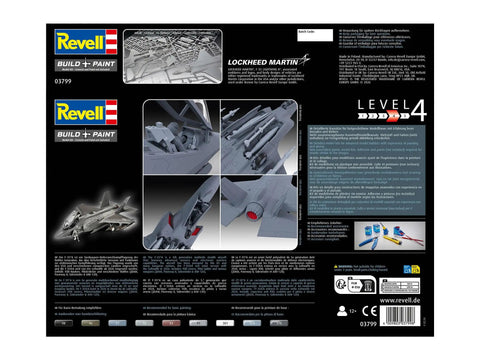 Box back view of F 35A Fighter Aircraft 1 72 Scale Model Kit Unbuilt Unpainted Highly Detailed New Tool 2024 Stealth Multirole Jet
