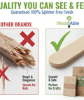 Totally Splinter Free Popsicle Sticks Bulk Pack Of 300 Natural Wood Craft Sticks 4.5 Inches Long smooth and splinter-free comparison image.