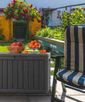 Heavy Duty 50 Gallon Outdoor Storage Box With Lockable Waterproof Seal Tough Deck Box That Doubles As A Patio Bench in garden