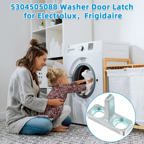 Washer Door Latch And Door Strike Replacement Part For Front Load Washers Easy Install No Fuss Fix Replaces 4452319 PS11766033 AP6031188 Fits A Wide Range Of Models 5304505088 And More, silver metal strike
