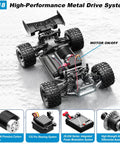 1:18 Scale 4WD High Speed Beast RC Car With 25 MPH Off Road Power close-up of metal drive system and components
