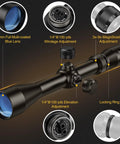 3-9x40 Crosshair Riflescope with R4 Reticle and 11mm dovetail mounts for Airsoft 10/22 Rimfire and .22 pellet guns .22LR .177 and .17 HMR black