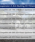 Suspension A Arm Bushing Kit For Polaris Sportsman ATV 28 Piece Upgrade Fits 1996 To 2018 Models 335 400 450 500 570 800 ETX Replacement Bushings Beefed Up Durable Performance for compatible Sportsman models