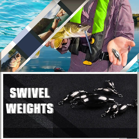 Drop Shot Brass Bullet Sinker Weights With Swivel For Freshwater And Saltwater Fishin Removable Casting Sinker Weights For Quick Drops And Better Bait Presentation shown in hand and displayed on dark background.