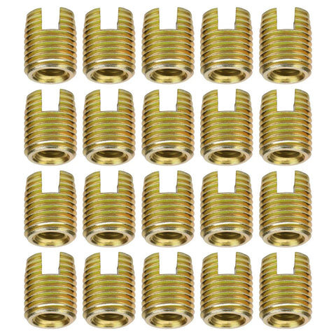 Self Tapping Thread Inserts Kit With Carbon Steel And Brass Industrial Grade Easy Install Vibration Resistant 20 Pieces Fits M50.8 To M81.0 Heavy Duty For Automotive And Industrial Machinery, brass inserts