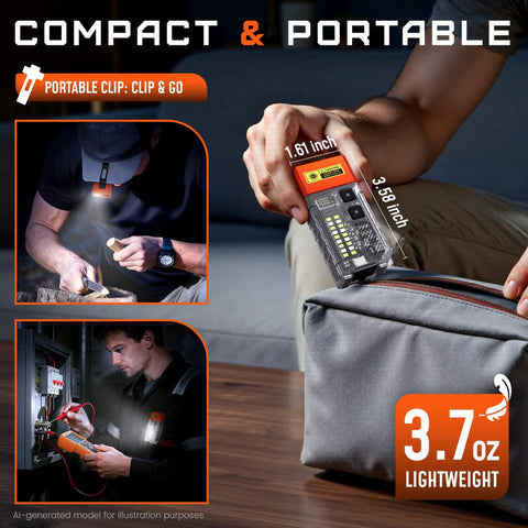 Ultra Compact UV Flashlight 365nm with LED Power EDC Must Have Magnetic Rechargeable Blacklight for portable use