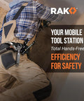 Worker using Magnetic Tool Belt Holder Clip On Magnet Holster With 20 Pound Capacity For Hammer, Screwdrivers, Pliers, Nails And Hardware, Heavy Duty Belt Pouch Accessory With Instant Access On The Job.
