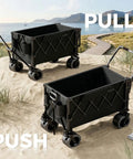 Heavy Duty Collapsible Wagon Cart 550 Lbs Capacity With Drop Down Tailgate Dual Handles Big Wheels Foldable Utility Cart