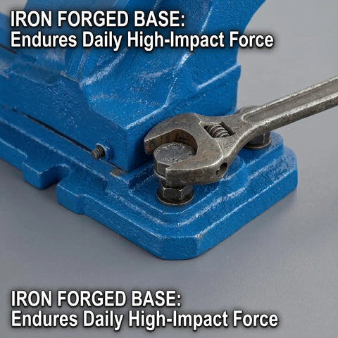 Beefed Up Heavy Duty Bench Vise With 6.3 Inch Jaw Width And 11 Inch Body Industrial Grade Clamp iron forged base with wrench