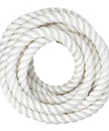 Coiled Heavy Duty Twisted Nylon Rope For Indoor And Outdoor Use All Purpose Utility Cord With Medium Stretch Tough As Nails 1.5in x 50ft White