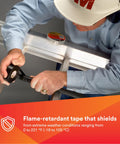 Person applying Vinyl Electrical Tape Super 88 Thick All Season Flame Retardant Pro Grade Heavy Duty Black 3/4 Inch By 44 Feet Rolls