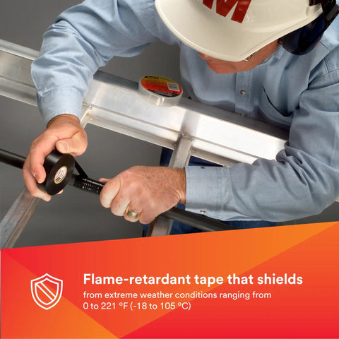 Vinyl Electrical Tape Super 88 All Season Heavy Duty Black Three Quarters Inch By Sixty Six Feet in use on outdoor cable splice