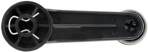 Underside view of black window crank handle replacement for Honda vehicles, showing durable construction and original equipment function.