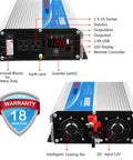 Beefed Up 3000W Pure Sine Wave Inverter For RVs And Off Grid with LED display, AC outlets, and 18-month warranty badge.
