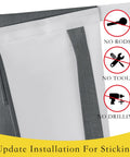 100 Percent Blackout French Door Curtains For Privacy In Living Room And Bedroom, Light Gray 26 By 72 Inch One Panel Thermal Insulated Door Window Covering With Rod Pocket And Easy Install Sticky Strap shown with sticky strap installation