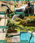 Beefy Heavy Duty Metal Water Hose Elbow Connector With 360 Degree Swivel Inlet And 180 Degree Swivel Outlet, Flexible Angled Hose Fitting For Tight Spaces And Hard-To-Reach Faucets used for RV, car, garden, patio, and pool water hookups.