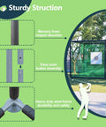 Backyard Golf Practice Net Cage With Metal Frame Auto Ball Return Easy Setup Hitting Net Kit For Indoor Or Outdoor Use